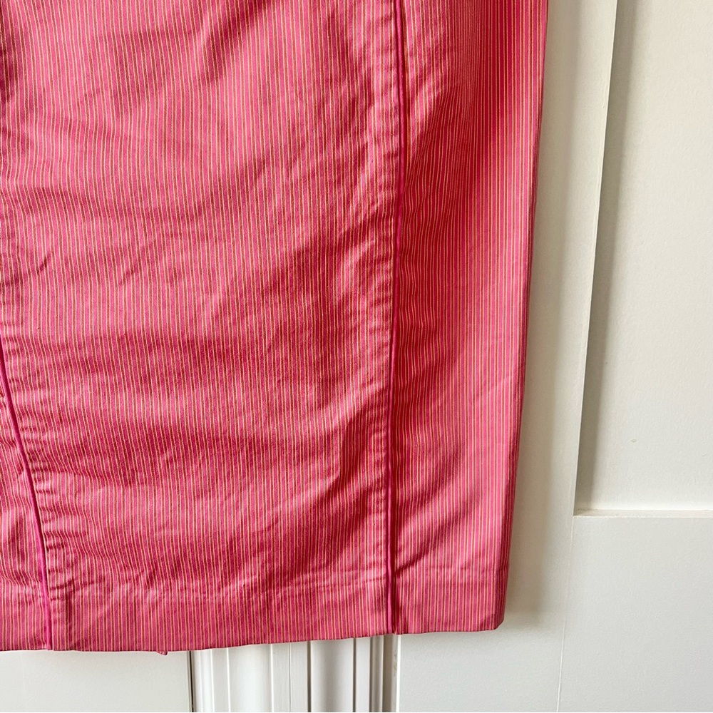 Express Y2K Vintage Pinstripe Belted Pencil Skirt Pink Sz 2 - Picture 8 of 16